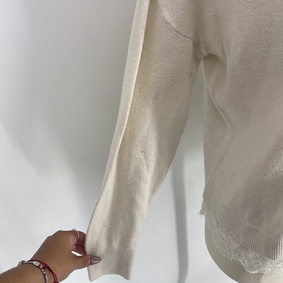 Banana Republic Factory Pullover Round Neck Long Sleeve Lace Trim Sweater - Picture 3 of 12